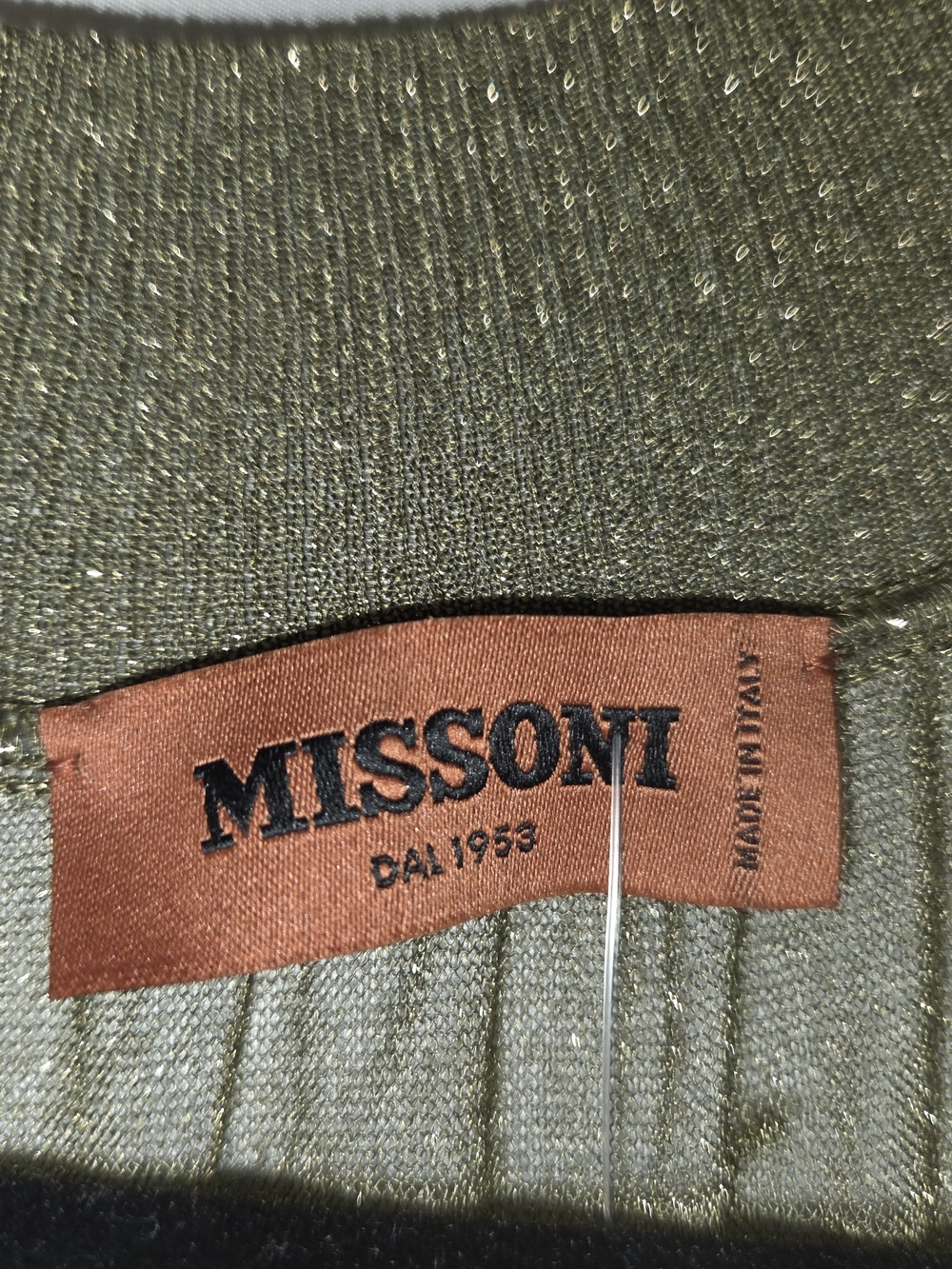 Missoni Olive Green Metallic Pleated Maxi Dress With Lurex Designer MSRP $4130 - Picture 4 of 16